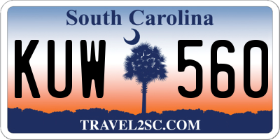 SC license plate KUW560
