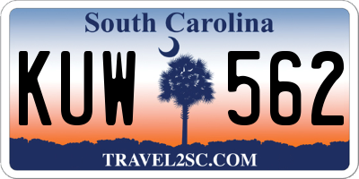 SC license plate KUW562