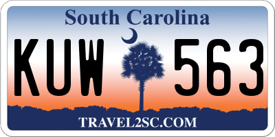 SC license plate KUW563