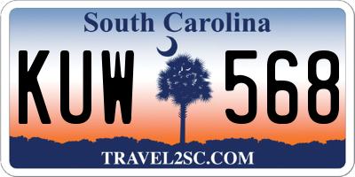 SC license plate KUW568