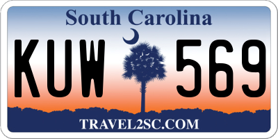 SC license plate KUW569
