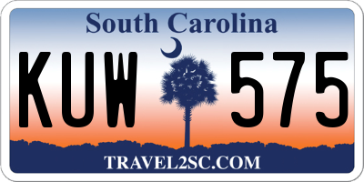 SC license plate KUW575