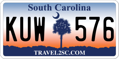 SC license plate KUW576