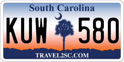 SC license plate KUW580