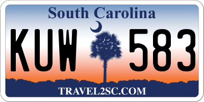 SC license plate KUW583