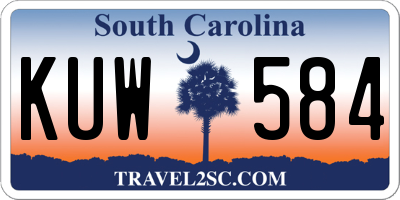 SC license plate KUW584