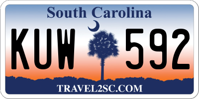 SC license plate KUW592