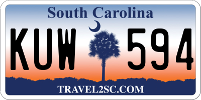 SC license plate KUW594