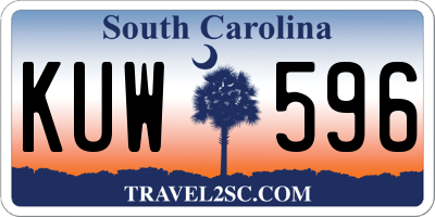 SC license plate KUW596