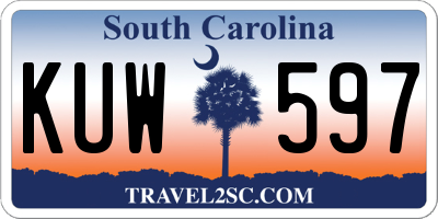 SC license plate KUW597