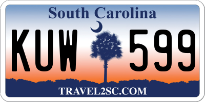 SC license plate KUW599