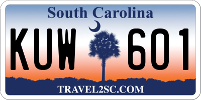 SC license plate KUW601