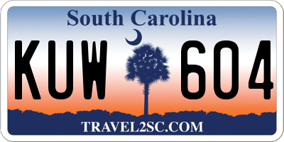 SC license plate KUW604