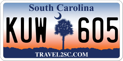 SC license plate KUW605