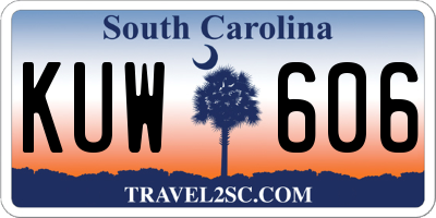 SC license plate KUW606