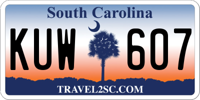 SC license plate KUW607