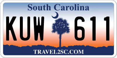 SC license plate KUW611