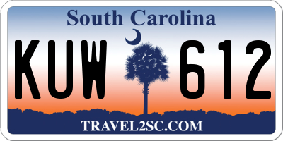 SC license plate KUW612