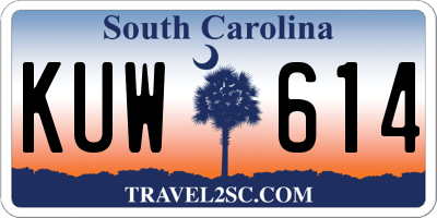 SC license plate KUW614
