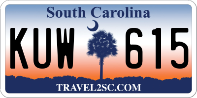 SC license plate KUW615