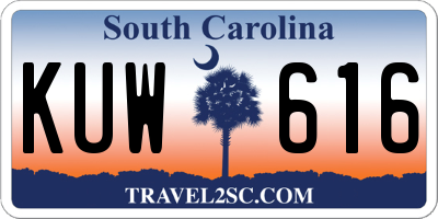 SC license plate KUW616