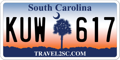 SC license plate KUW617