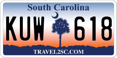 SC license plate KUW618