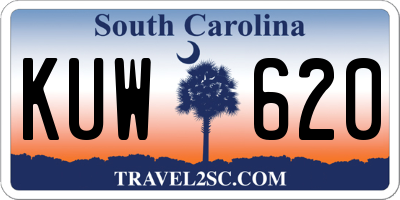 SC license plate KUW620