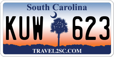 SC license plate KUW623