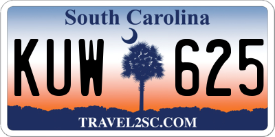 SC license plate KUW625