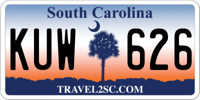 SC license plate KUW626