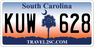 SC license plate KUW628