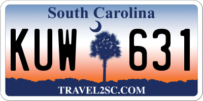 SC license plate KUW631