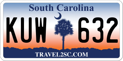 SC license plate KUW632