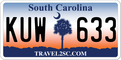 SC license plate KUW633