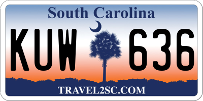 SC license plate KUW636