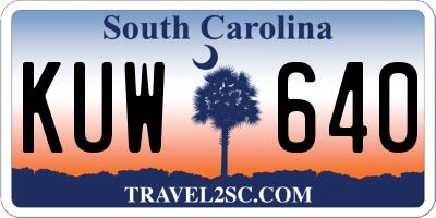 SC license plate KUW640