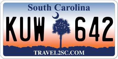 SC license plate KUW642