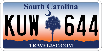SC license plate KUW644
