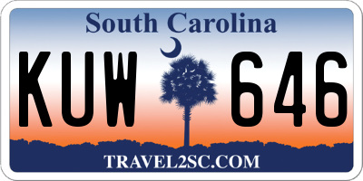 SC license plate KUW646