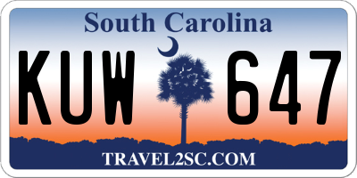 SC license plate KUW647