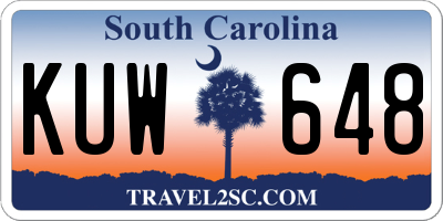 SC license plate KUW648
