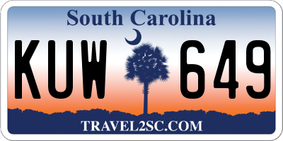 SC license plate KUW649