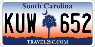 SC license plate KUW652