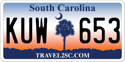 SC license plate KUW653