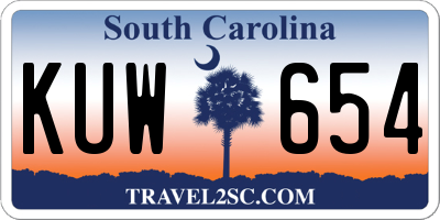 SC license plate KUW654