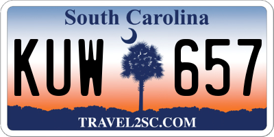 SC license plate KUW657