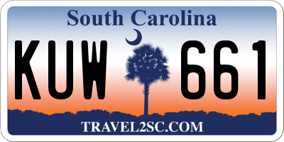 SC license plate KUW661