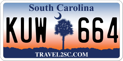 SC license plate KUW664