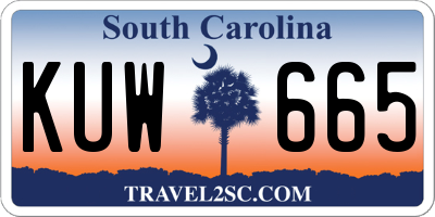 SC license plate KUW665